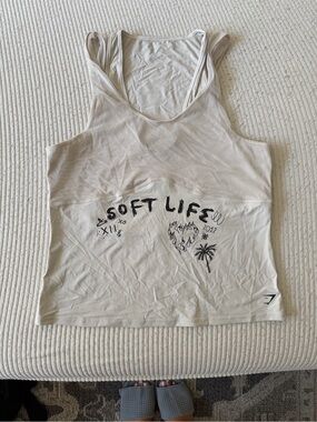 Gymshark Graphic Running Tank - Cream